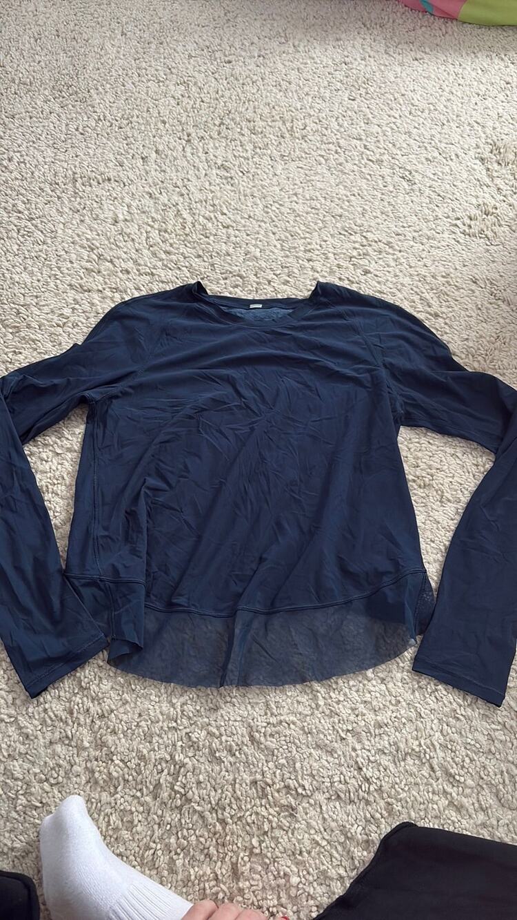 LULULEMON Long Sleeve Navy Open Back